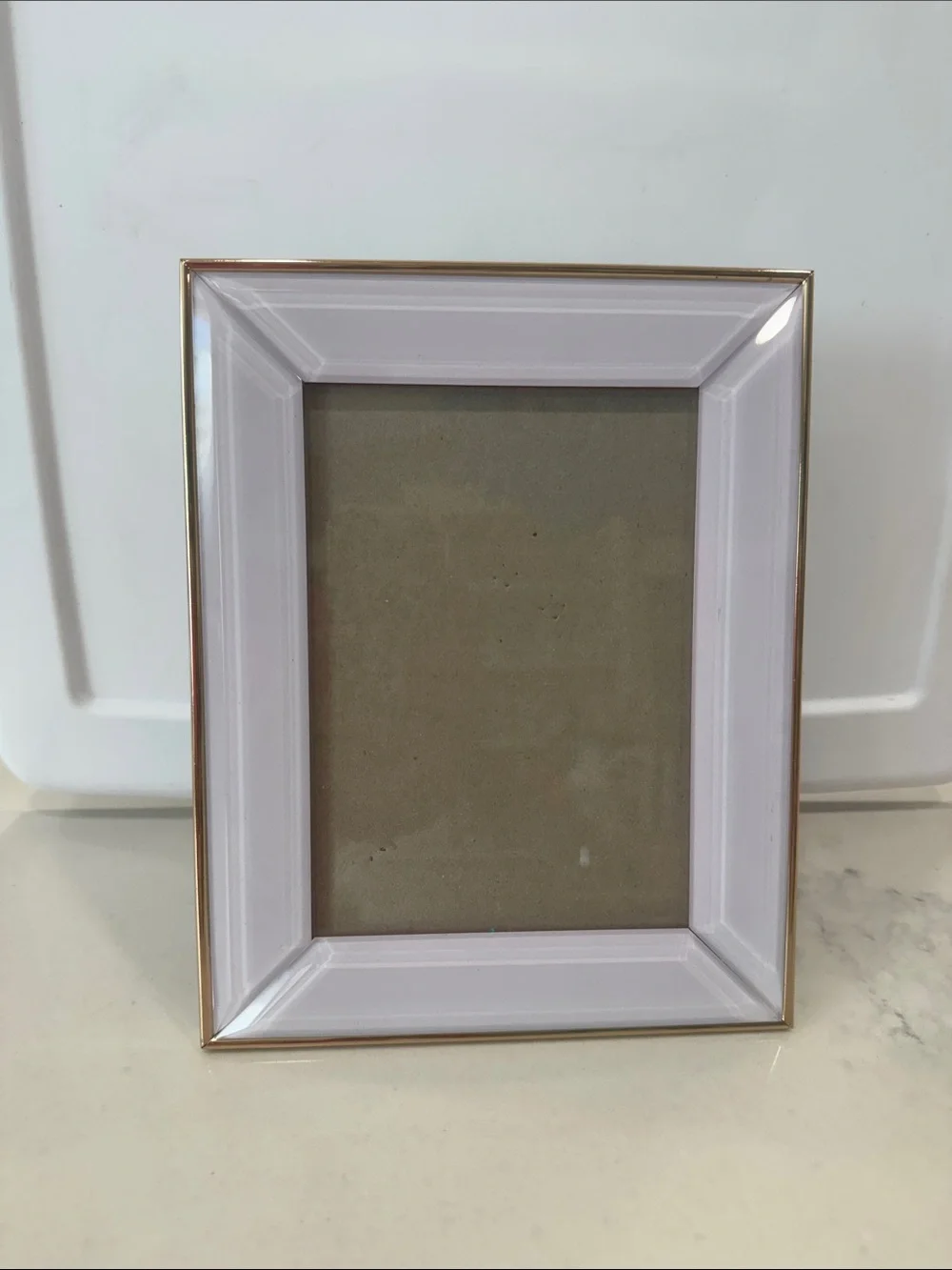 Elegant Lilac colored Kate Spade Picture Frame with Gold Trim - Home Accents
